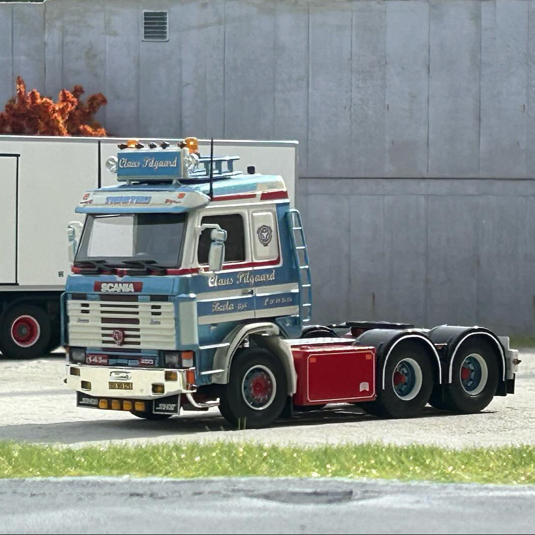 Model SCANIA truck Tekno in front of realistic concrete wall by Modeltex