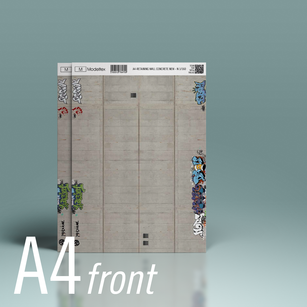 Modeltex : Retaining Wall Concrete 01 - Graffiti