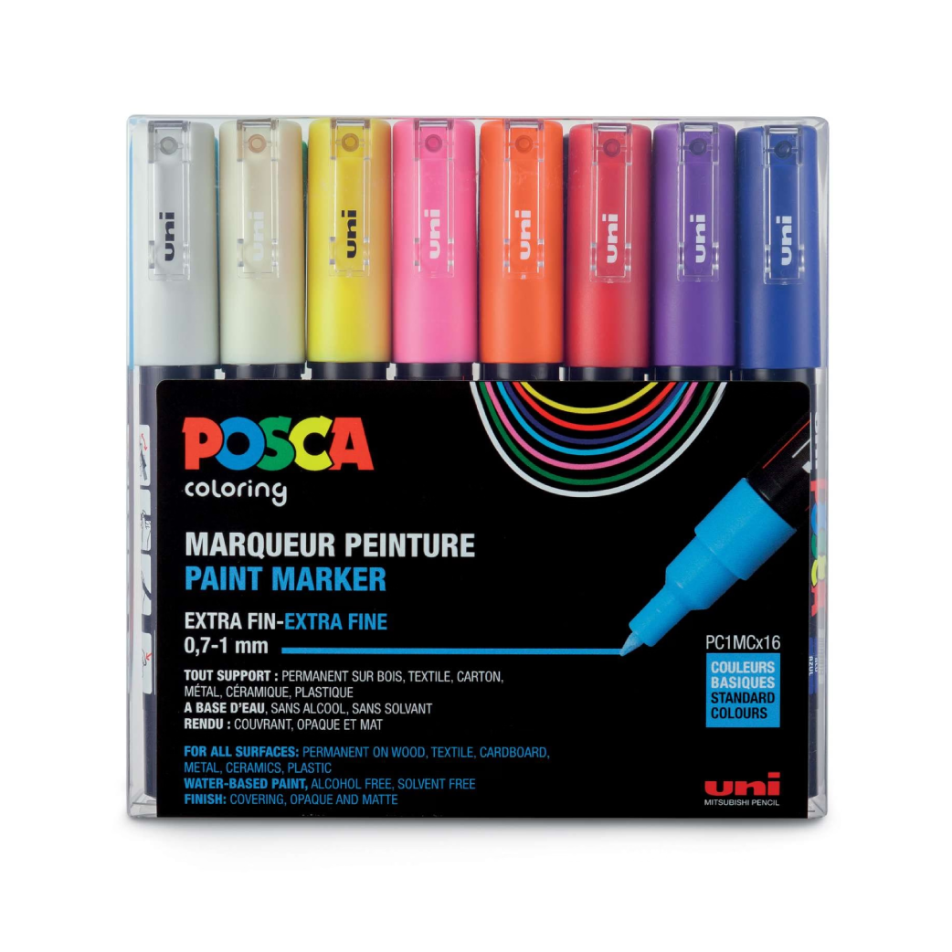 POSCA Paint Marker Set (16x) Extra Fine 0,7-1,0mm