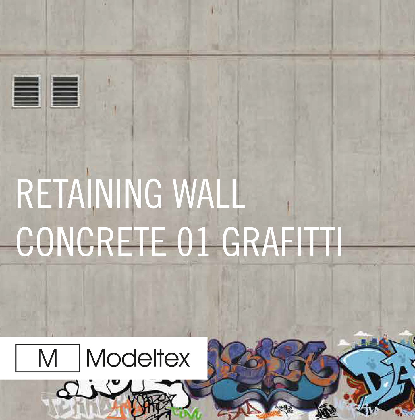 Modeltex : Retaining Wall Concrete 01 - Graffiti