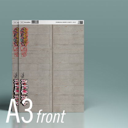 Modeltex : Retaining Wall Concrete 01 - Graffiti