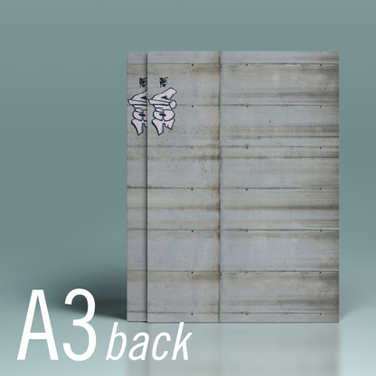 Modeltex : Retaining Wall Concrete 02 Wheatered with graffiti